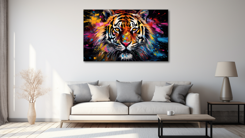 Canvas Wall Art - Untamed Majesty Tiger Abstract - HD0590
