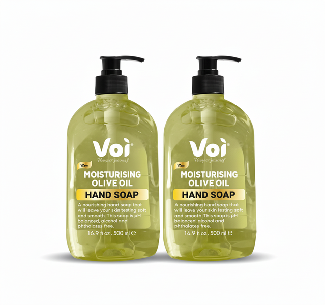 Voi Olive Oil Hand Soap 500ml - Nourishing &amp; Moisturising Wash - 2 Pack