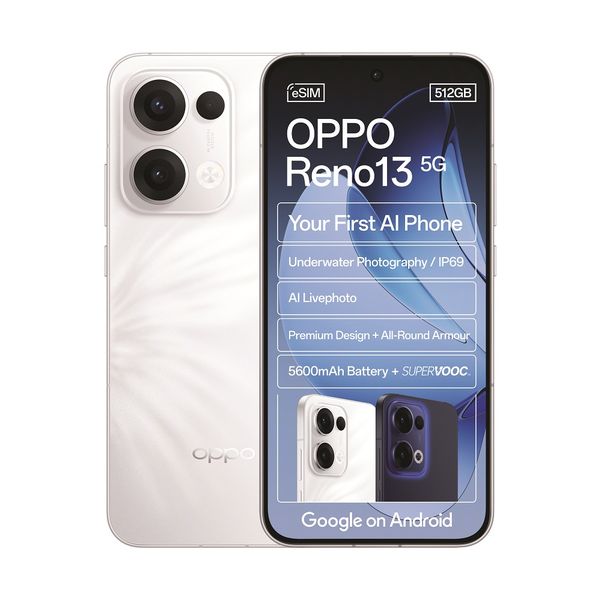 OPPO Reno13 5G Esim Andriod Smartphone - Plume White
