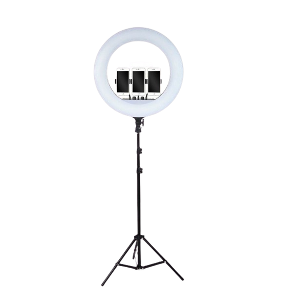 18 Inch LED Ring Light with Tripod Stand and 3 Phone Holders-ZB-F348