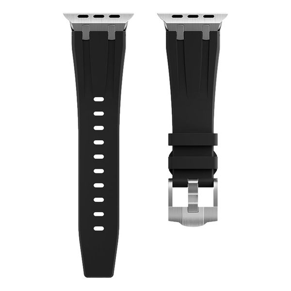 Silicone Band with Stainless Steel Adapter for 42/44/45/49mm Apple Watch