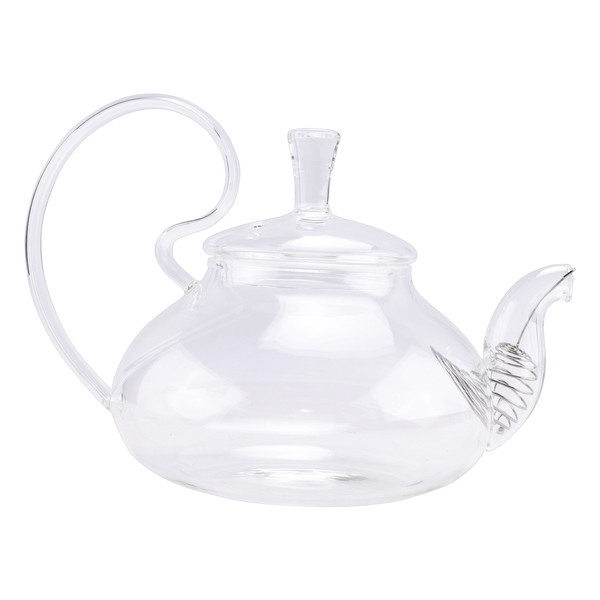 Heat Resistant High Handle Flower Coffee Glass Tea Pot With Strainer