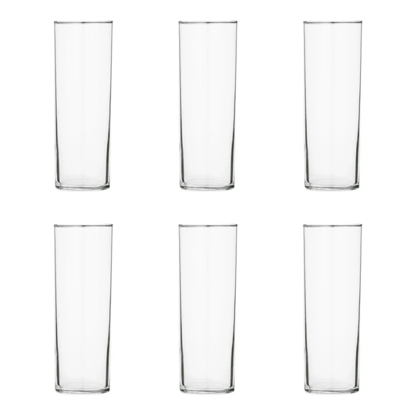 Traditional Tall Highball Drinking Glasses - 340ml - 6 Pack