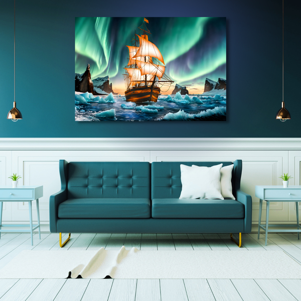 Canvas Wall Art Decor - Under Northern Lights Artwork