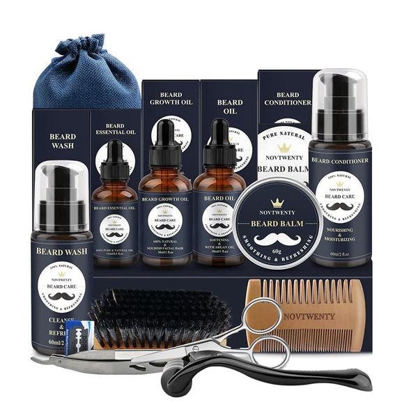 Beard Kit for Men,Beard Growth Kit,Grooming &amp; Trimming Tool Set,14Pcs