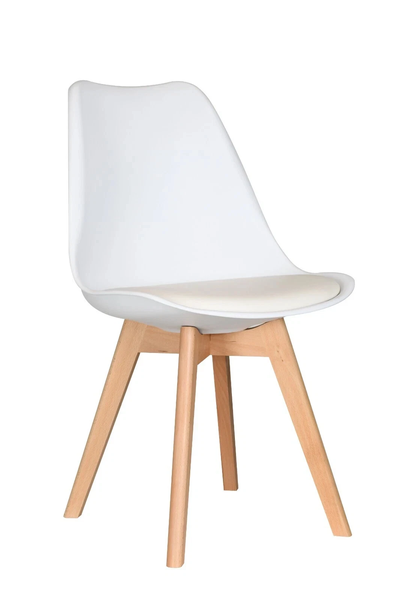 Modern Scandinavian Style Dining Chair with Wooden Legs