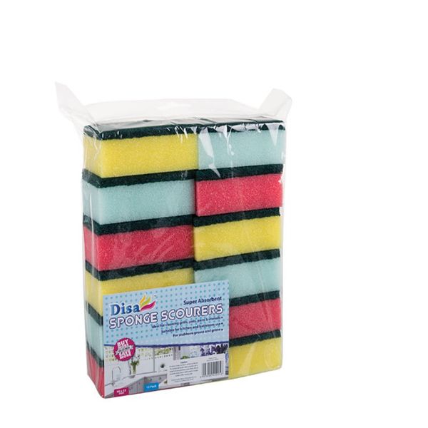 Bulk Pack x 4 Scourer Foam Green Pad 12pcs Per Pack