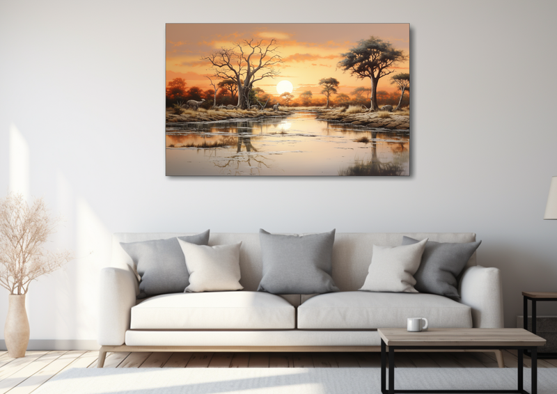 Canvas Wall Art - Savanna Serenity Abstract - HD0427