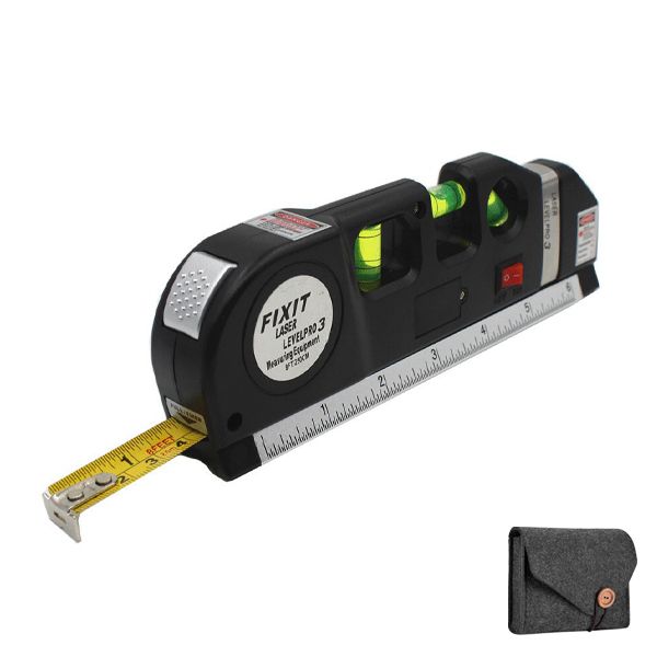 Multi-Purpose pro3 Laser level measurement hand tool Black & Pouch