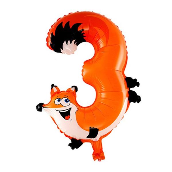 iKids Animal Birthday Balloon - Number 3