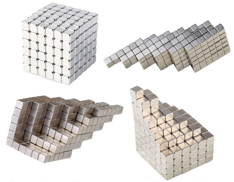 Magnetic Cubes - 216 Pieces Building Block Set - Silver
