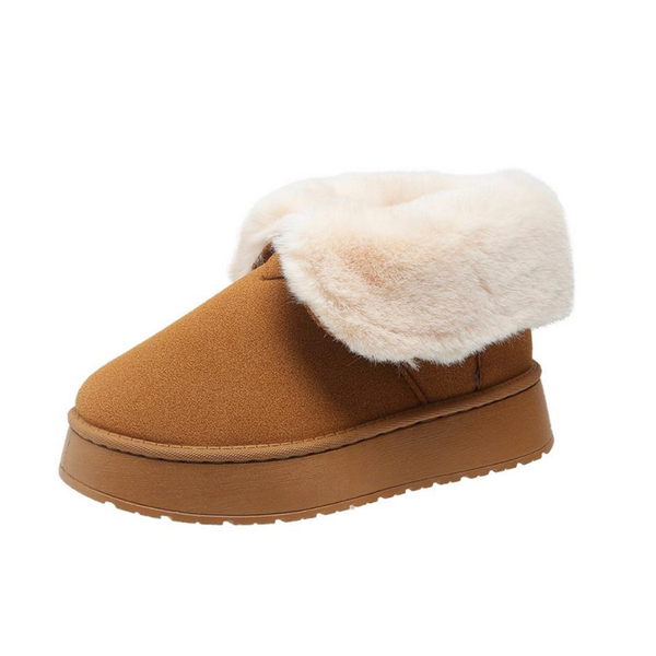 Faux Suede Platform Plush Snow Boots for Women