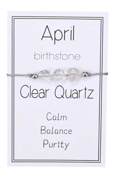April Birthstone Clear Quartz Bracelet