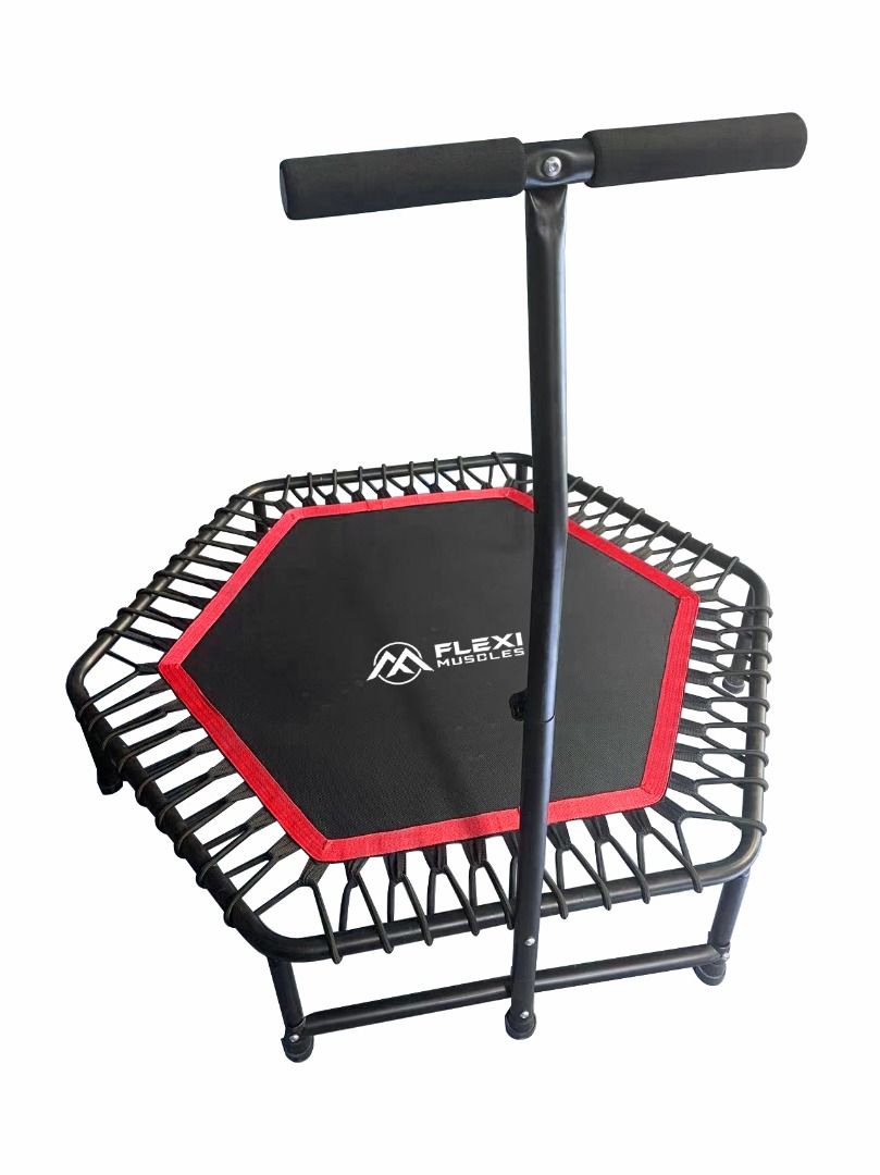 Flexi Muscles - Rebounder Fitness Trampoline with Adjustable Handle Bar