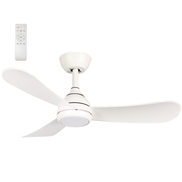 Modern White Remote Controlled Ceiling Fan With 3CCT