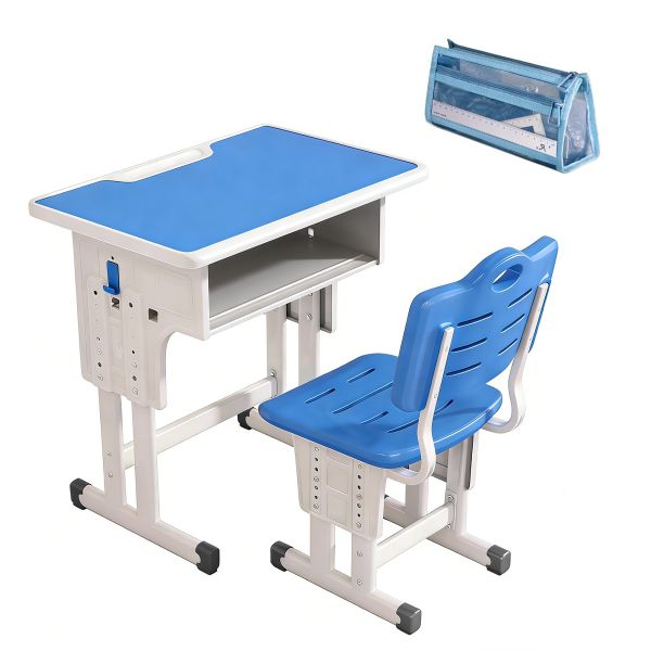 Children's Adjustable Desk Chair Set with Bonus Stationery Storage Box