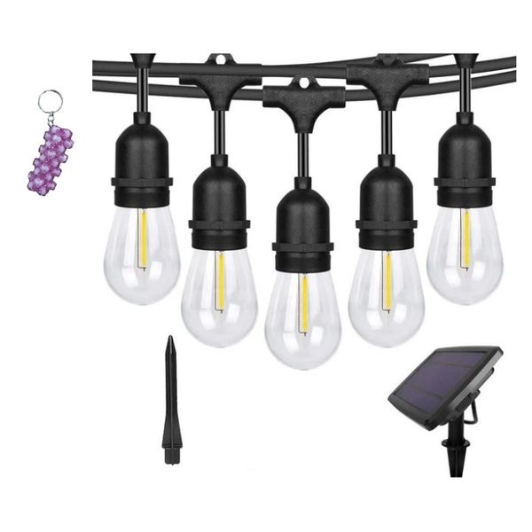 Solar Powered Outdoor String Lights - 5m (10 Bulbs)