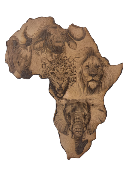 Lasercut Big 5 in Africa
