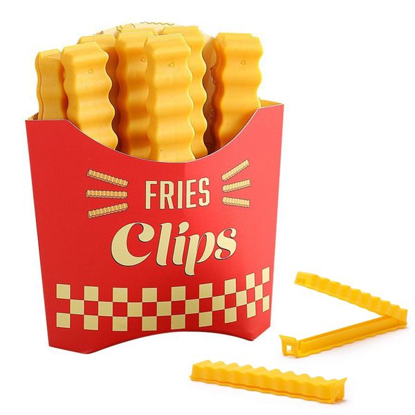 Pack of 12 French-Fries-Shaped Bag Clips