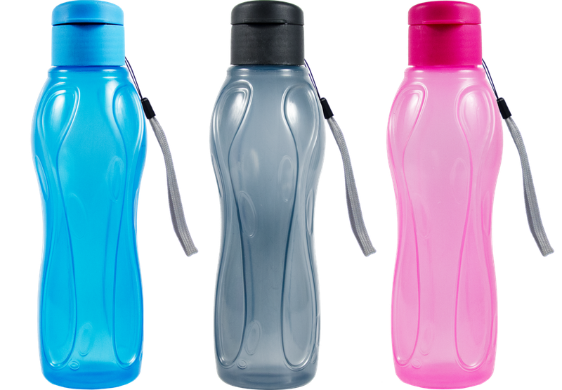 Arctic Ice Water Bottle - Cyan &amp; Charcoal &amp; Magenta - 750ml - 3 Pack