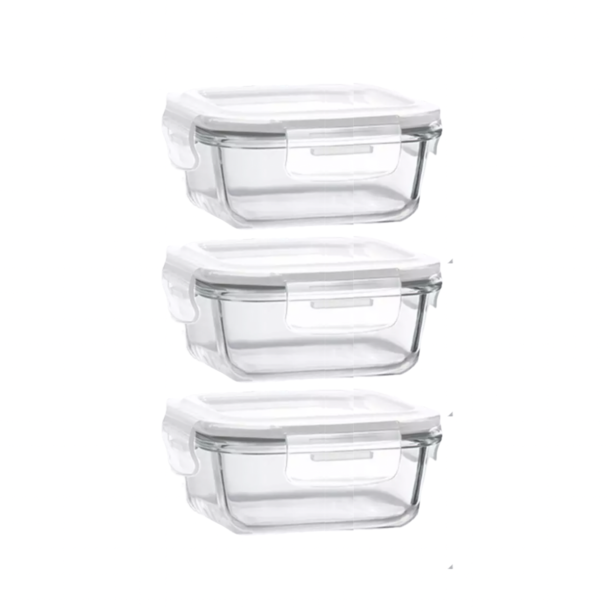 Square Heat-Resistant Glass Food Containers - 520ml - 3 Pack | Shop ...