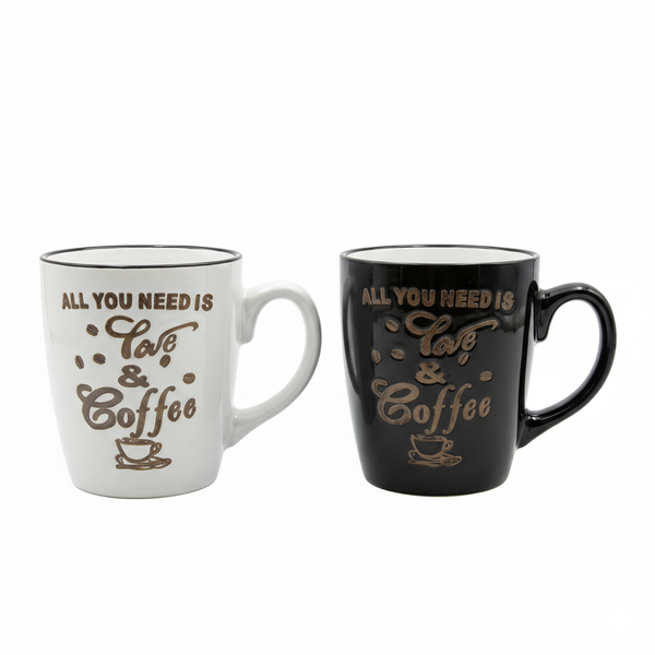 All You Need Is Love &amp; Coffee 2-Pack Mugs, Mixed Colors