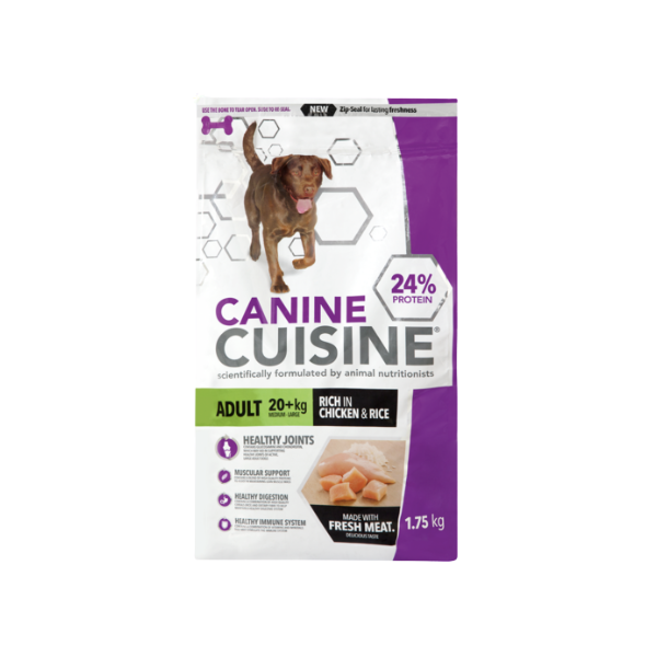 Canine Cuisine- Chicken &amp; Rice Flavour Dog Food Large 1.75kg x 4