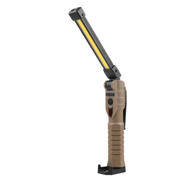 Rechargeable LED Work Light, 180 Foldable, Portable Power Bank, Brown.