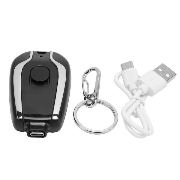 Keychain 1500mAh Fast Charging Power Bank compatible Android (Black)