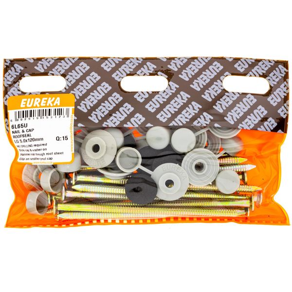 EUREKA Nail &amp; Cap Roof Seal Light Grey 5 x 120mm Q:15 6L65U