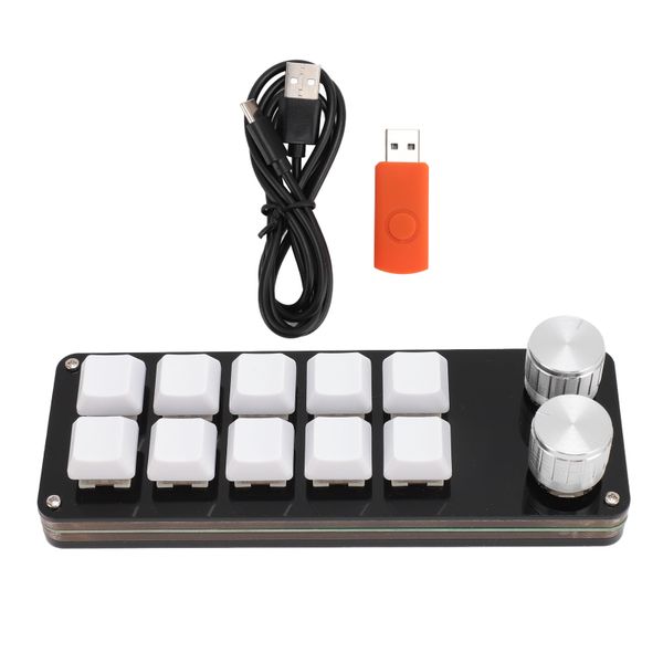 10 Key Programmable Keypad 2 Knobs, Blue Switch