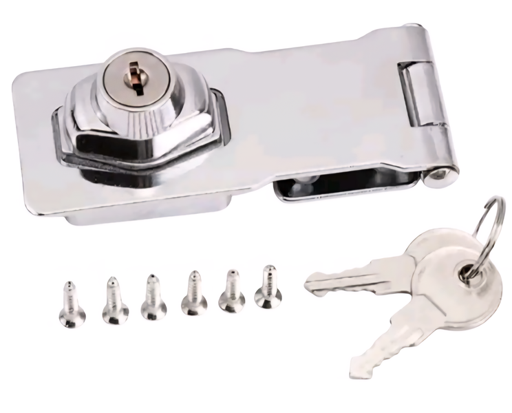 Silver Zinc Alloy Lock With 2 Keys And 6 Screws Secure Lock System