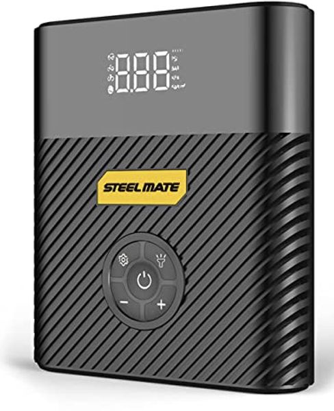 Steelmate Portable Mini Electric Tire Pump With Power Bank Jump Starter