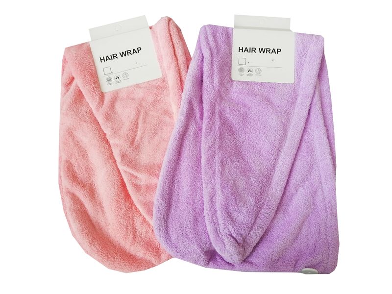 Towel Hair Wrap - Pink and Purple