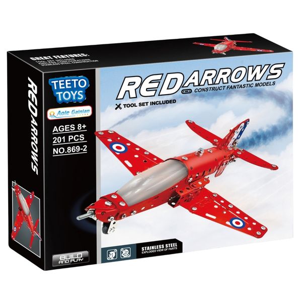 Teeto Toys - Build and Play Metal Plane Toy Kit - Toys for Boys - Building Vehicles