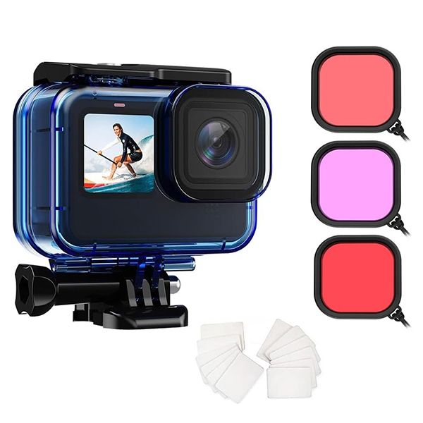 Waterproof Protective Case with Dive Filters for GoPro Hero 13/12/11/10/9