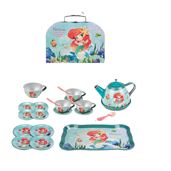 Mermaid Tea Party Set In Case - 19 Piece
