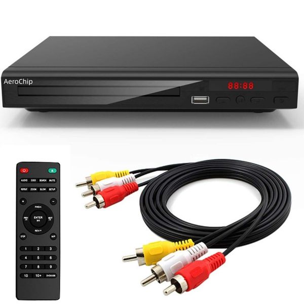 Home DVD EVD Player, 1080P HD Mini VCD CD Media Player with USB Port