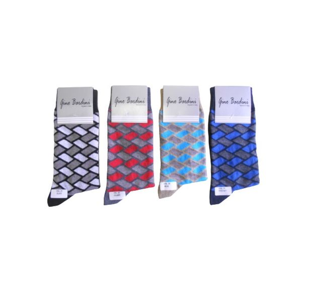 Gino Bardini Luxury Patterned Cotton Blend Socks - Pack of 4