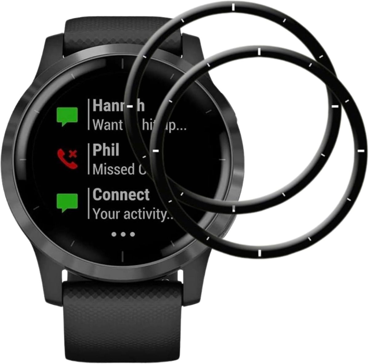 Bexido - Custodia protettiva per display compatibile con Garmin Vivoactive 4, in TPU, per Vivoactive 4 (non per Vivoactiv 4S), confezione da 3 pezzi, colore: Trasparente+Argento+Nero