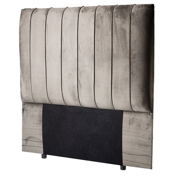 Lifestyle Vertical Strip Styled Headboard - Chocolate Brown (Velvet)