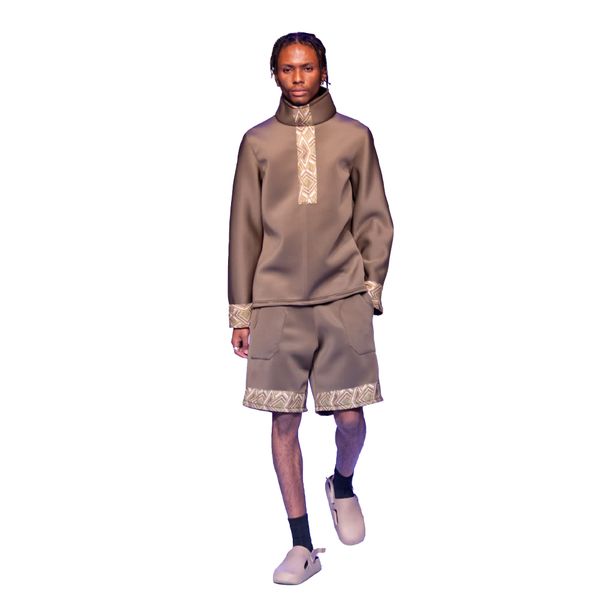 Ndu's Brown Turtleneck and Shorts set