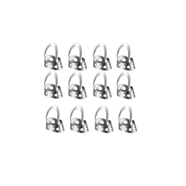 12 Pieces Adjustable Stainless Steel Guitar Finger Picks for Guitar
