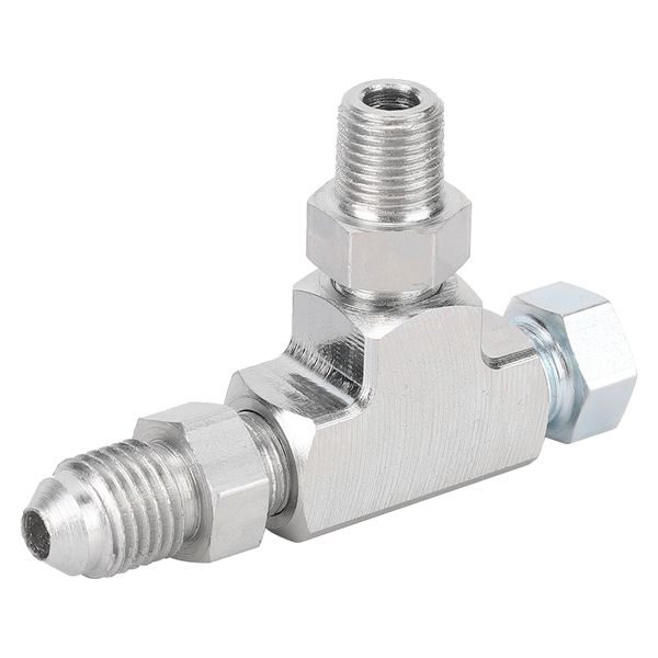 Aluminium Alloy 3 Way Tee Adapter Fitting 1 / 8 Npt to 4AN for Turbocharger