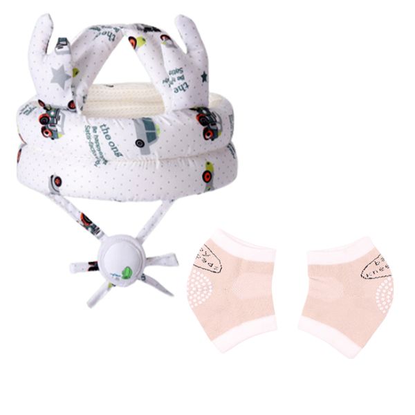 Baby Head Protector &amp; Knee Pads Adjustable Baby Safety Helmet Toddlers Walk