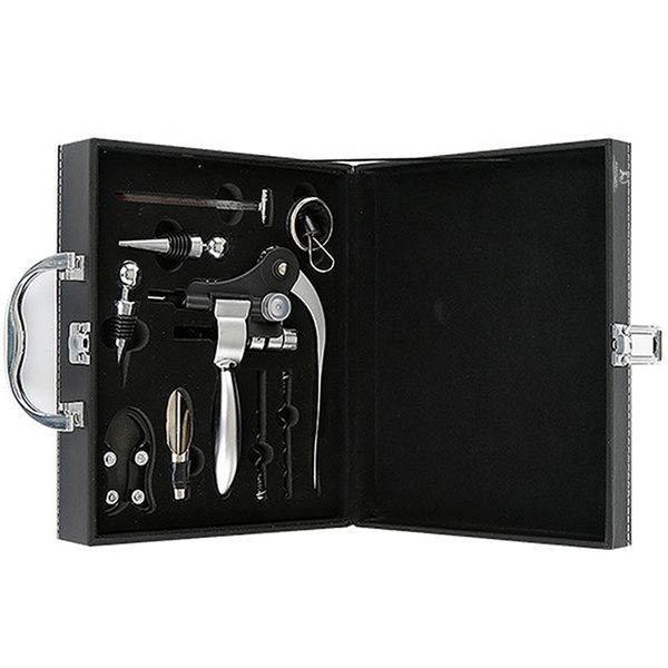 Fantuan Wine Opener Bottle Corkscrew Set with Lockable PU Leather Box