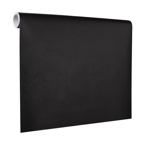 1 Roll Self-Adhesive Matte Textured Peel And Stick Wallpaper - Black