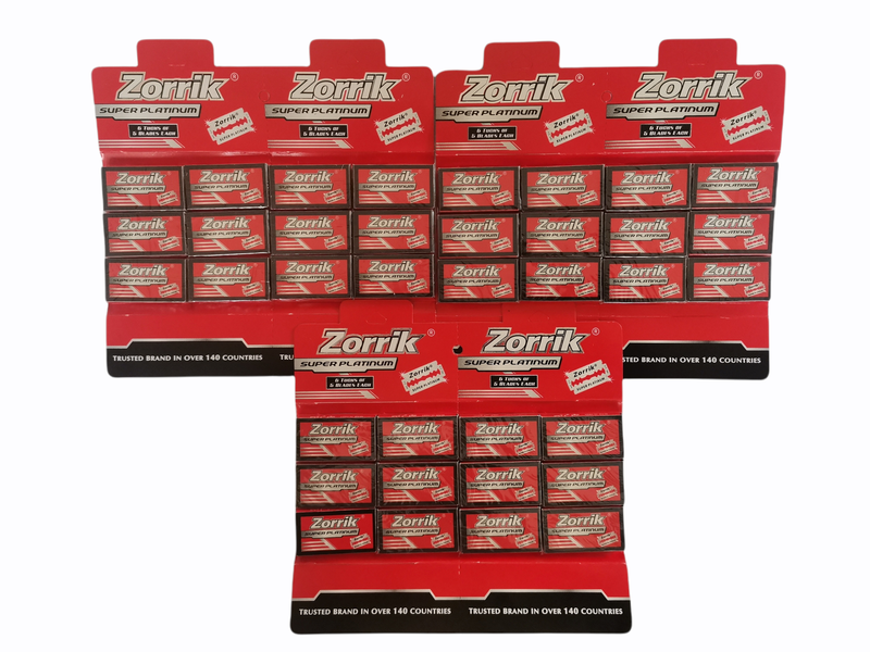 Double Edge Razor Blades Zorrik Super Platinum 180 Blades