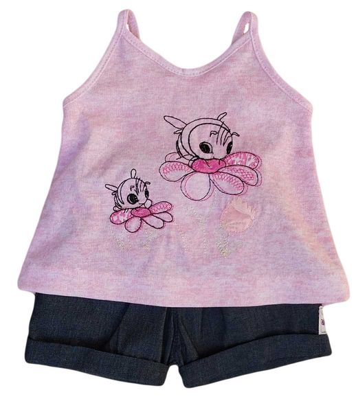Baby Girls Denim Shorts Set