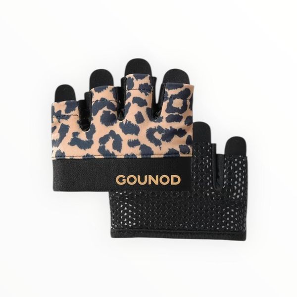 GOUNOD - Leopard Print Gym Gloves - Ergonomic Fit, Anti-Slip Grip